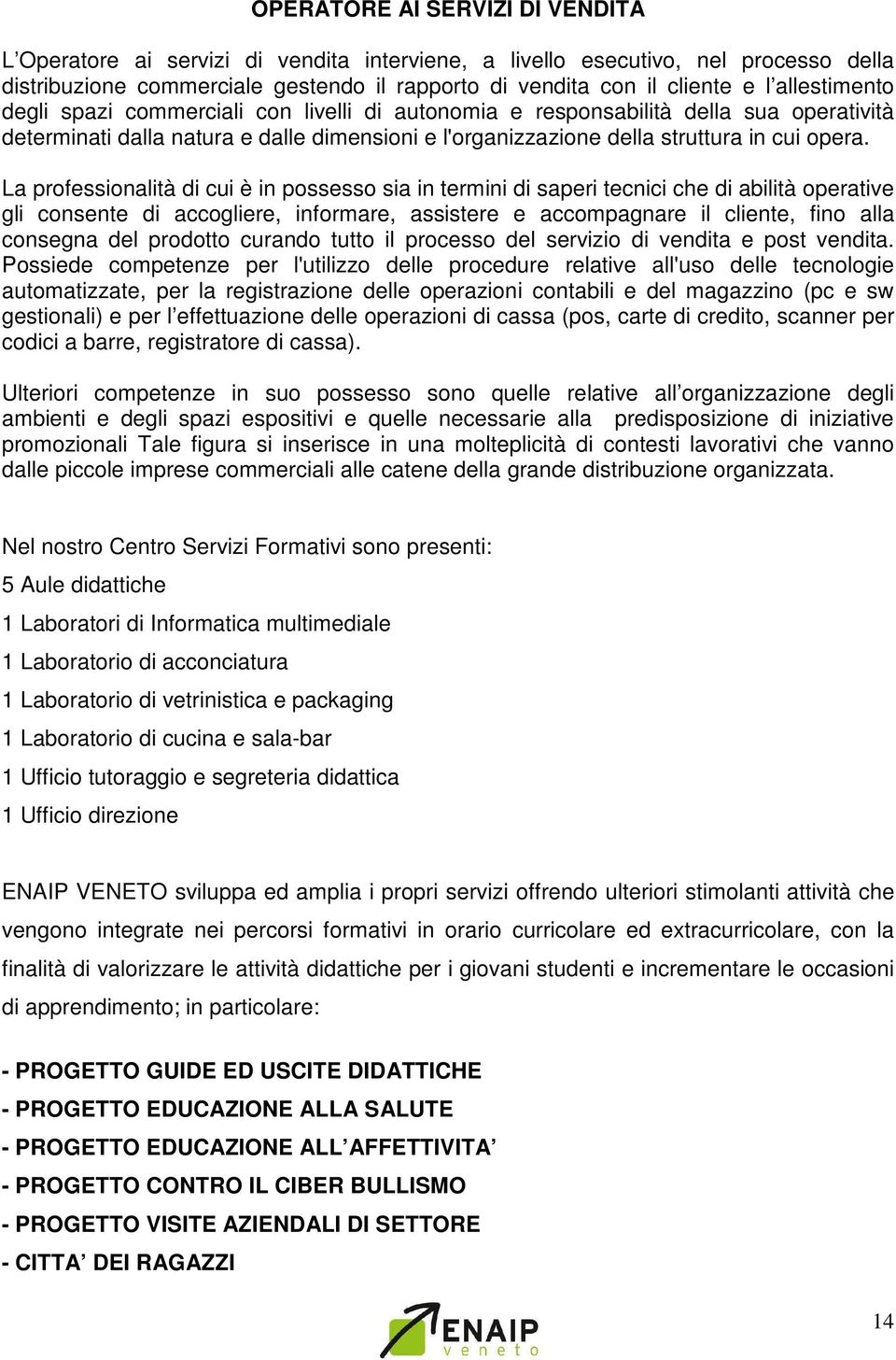 La professionalità di cui è in possesso sia in termini di saperi tecnici che di abilità operative gli consente di accogliere, informare, assistere e accompagnare il cliente, fino alla consegna del