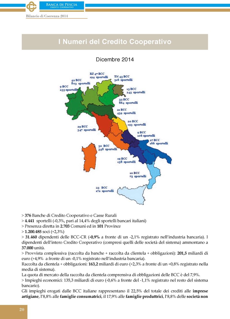 I dipendenti dell intero Credito Cooperativo (compresi quelli delle società del sistema) ammontano a 37.000 unità.