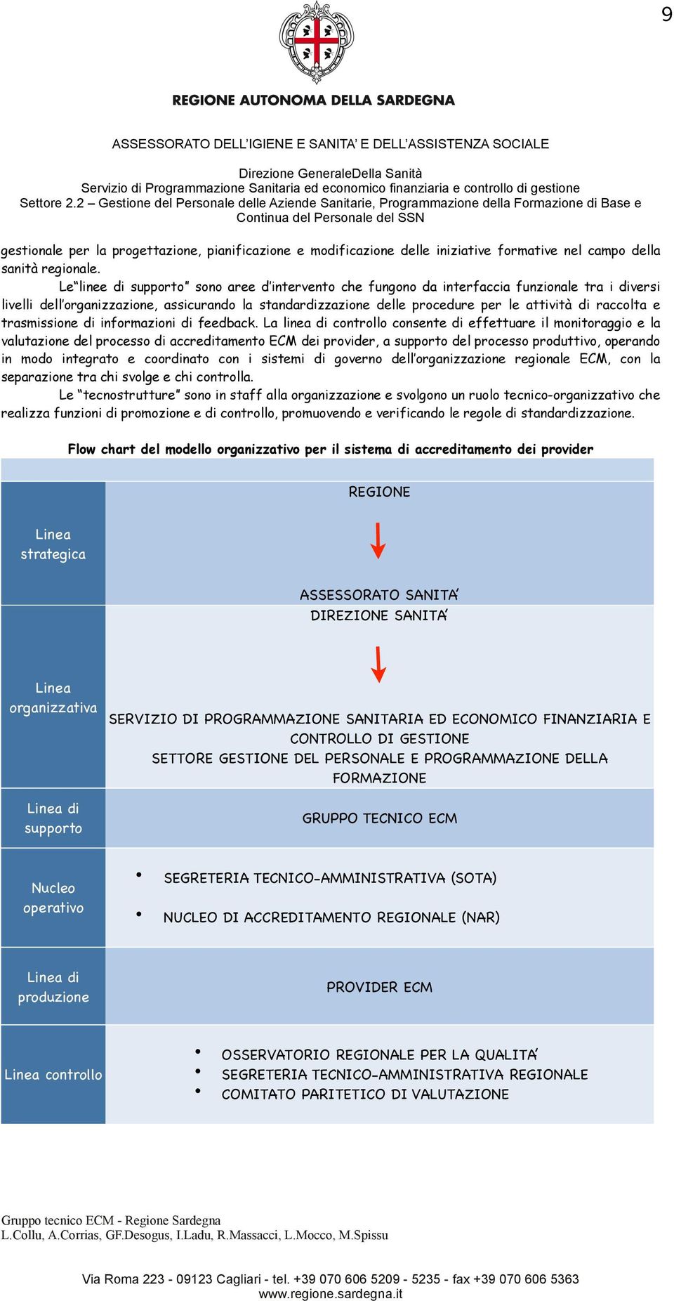 raccolta e trasmissione di informazioni di feedback.