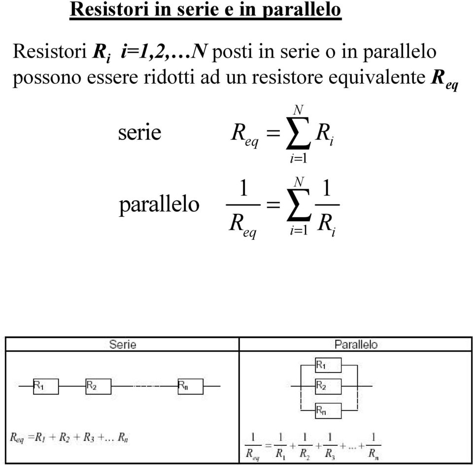 essere ridotti ad un resistore equivalente R eq