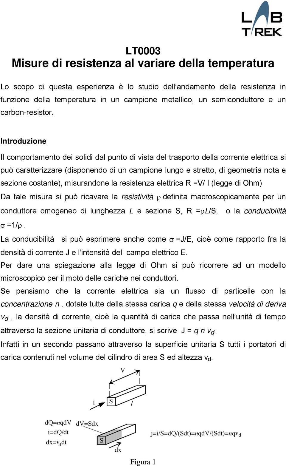 Introduzione Il comportamento dei solidi dal punto di vista del trasporto della corrente elettrica si può caratterizzare (disponendo di un campione lungo e stretto, di geometria nota e sezione