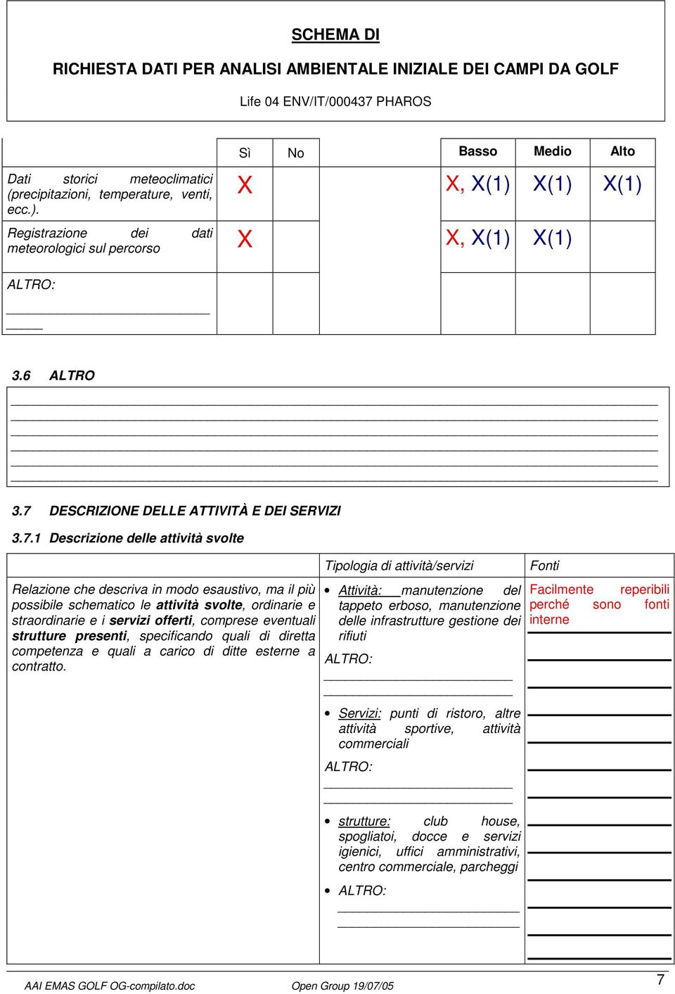 straordinarie e i servizi offerti, comprese eventuali strutture presenti, specificando quali di diretta competenza e quali a carico di ditte esterne a contratto.