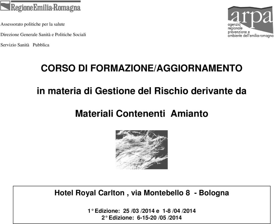 del Rischio derivante da Materiali Contenenti Amianto Hotel Royal Carlton, via