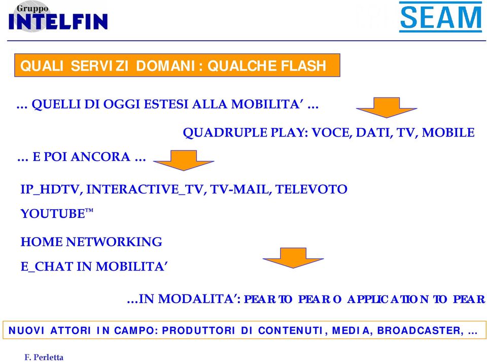 TELEVOTO YOUTUBE HOME NETWORKING E_CHAT IN MOBILITA IN MODALITA : PEAR TO PEAR O