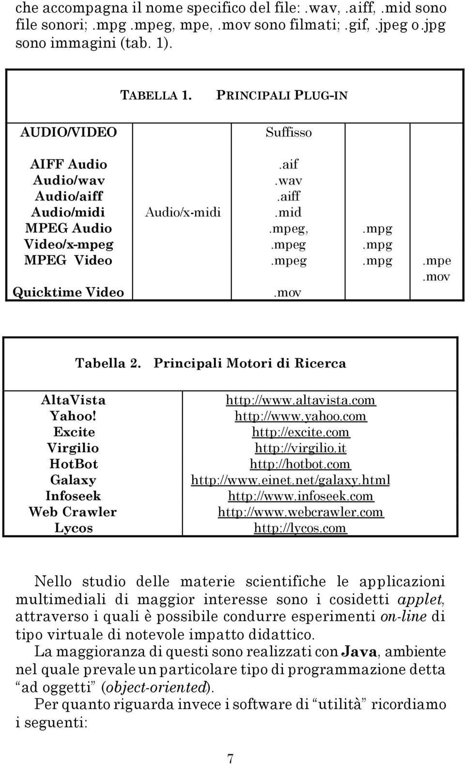 mov Tabella 2. Principali Motori di Ricerca AltaVista Yahoo! Excite Virgilio HotBot Galaxy Infoseek Web Crawler Lycos http://www.altavista.com http://www.yahoo.com http://excite.com http://virgilio.