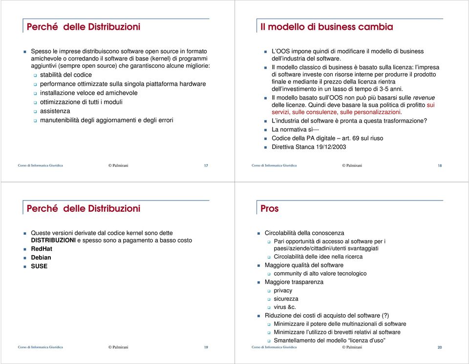 moduli assistenza manutenibilità degli aggiornamenti e degli errori L OOS impone quindi di modificare il modello di business dell industria del software.