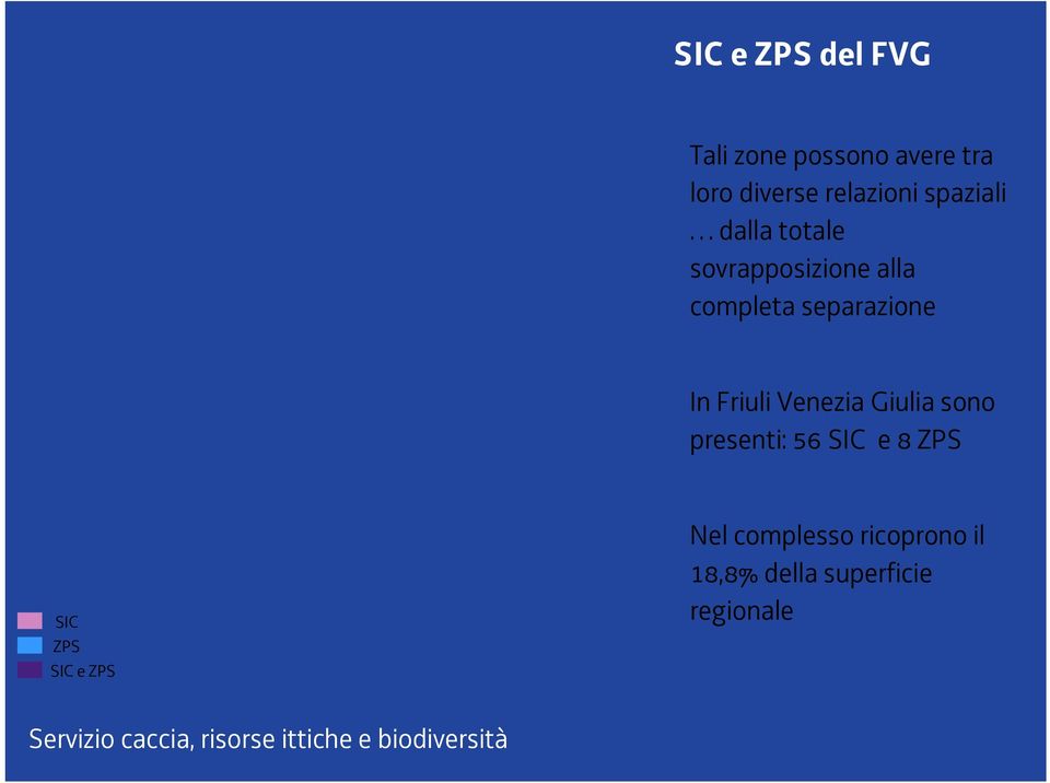 separazione In Friuli Venezia Giulia sono presenti: 56 SIC e 8 ZPS