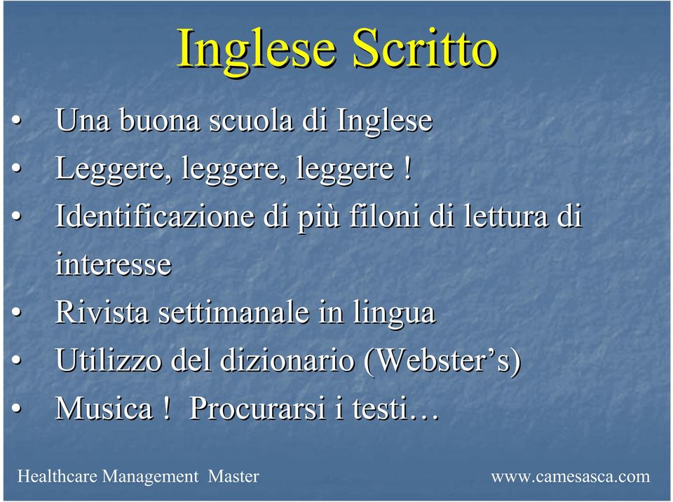 Inglese Scritto Rivista settimanale in lingua Utilizzo