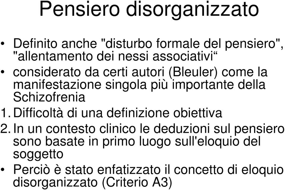 Difficoltà di una definizione obiettiva 2.