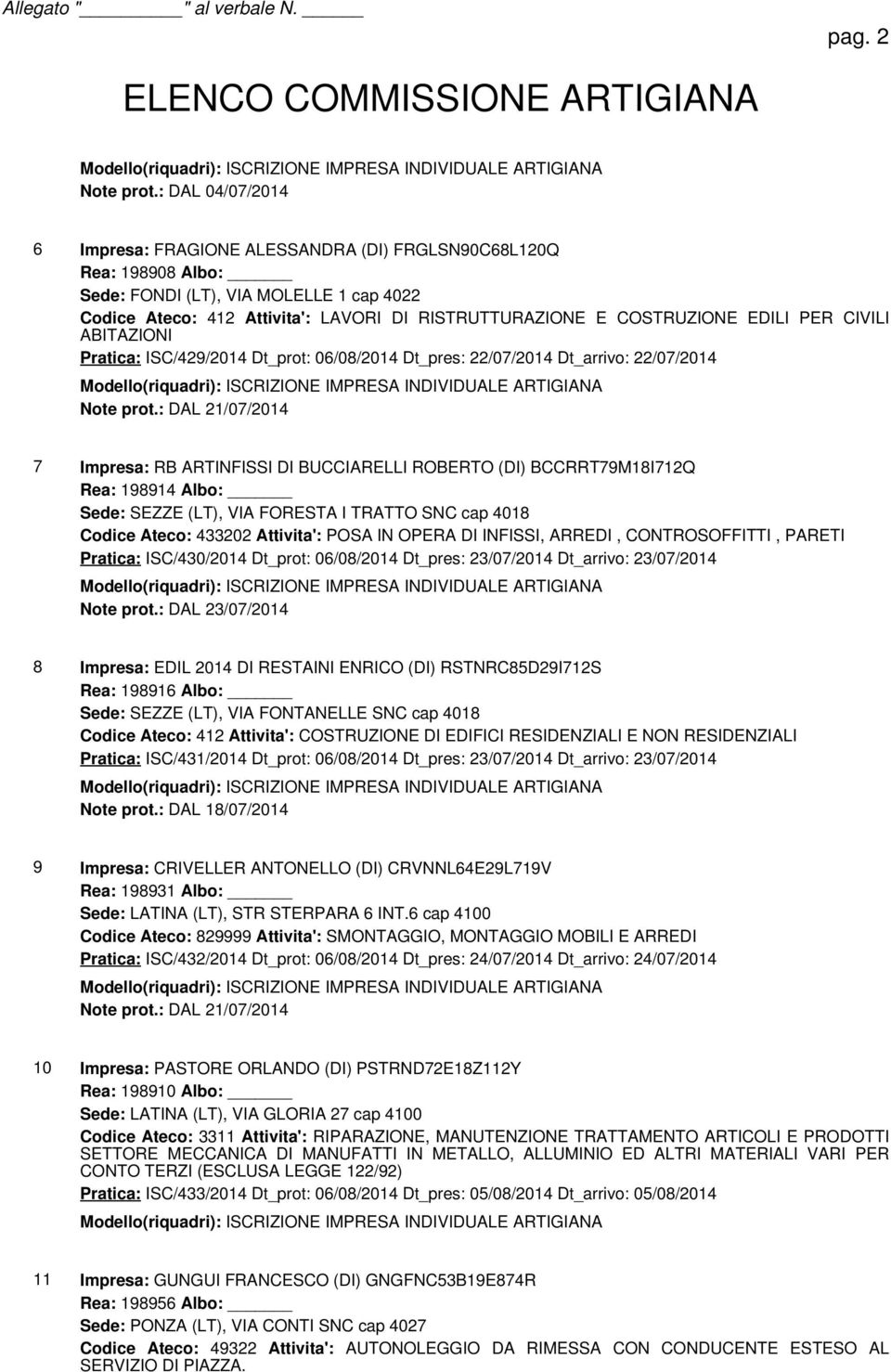 EDILI PER CIVILI ABITAZIONI Pratica: ISC/429/2014 Dt_prot: 06/08/2014 Dt_pres: 22/07/2014 Dt_arrivo: 22/07/2014 Note prot.