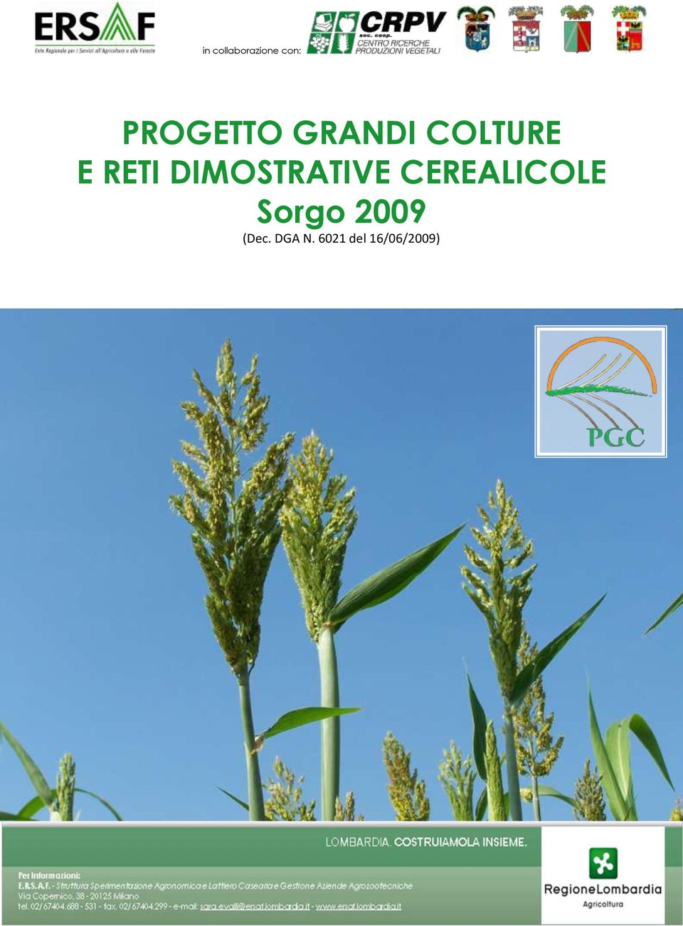 DIMOSTRATIVE CEREALICOLE Sorgo