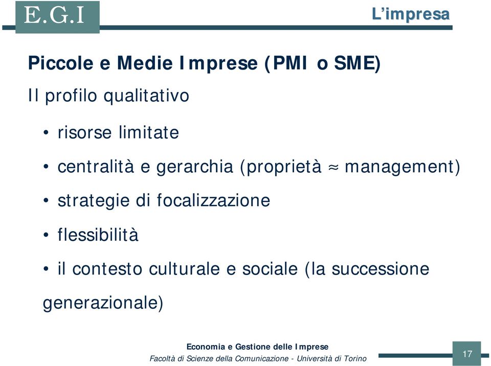 (proprietà management) strategie di focalizzazione