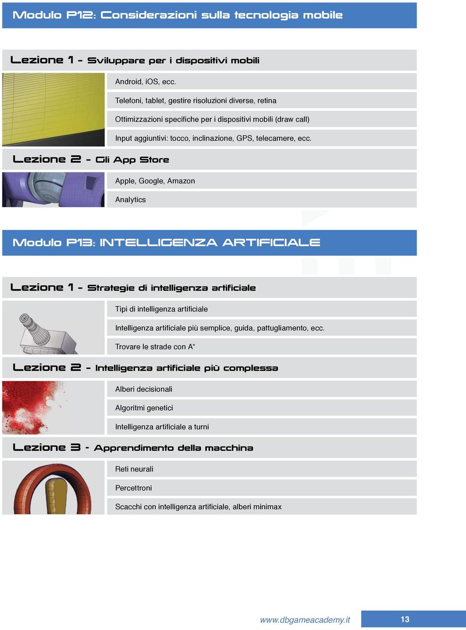 inclinazione, GPS, telecamere, ecc.