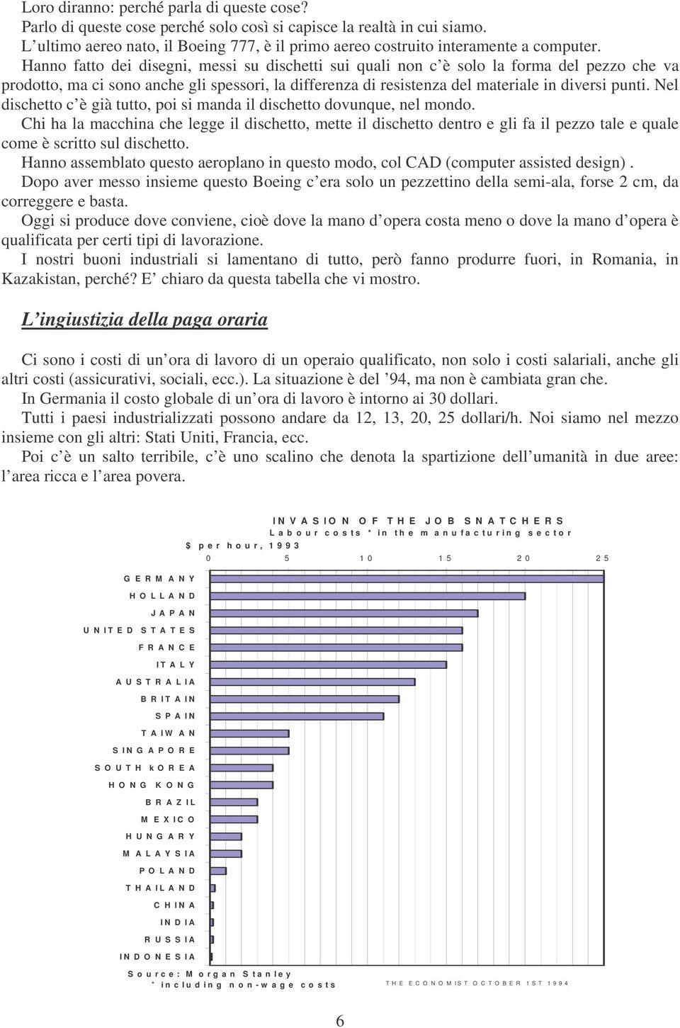 Hanno fatto dei disegni, messi su dischetti sui quali non c è solo la forma del pezzo che va prodotto, ma ci sono anche gli spessori, la differenza di resistenza del materiale in diversi punti.