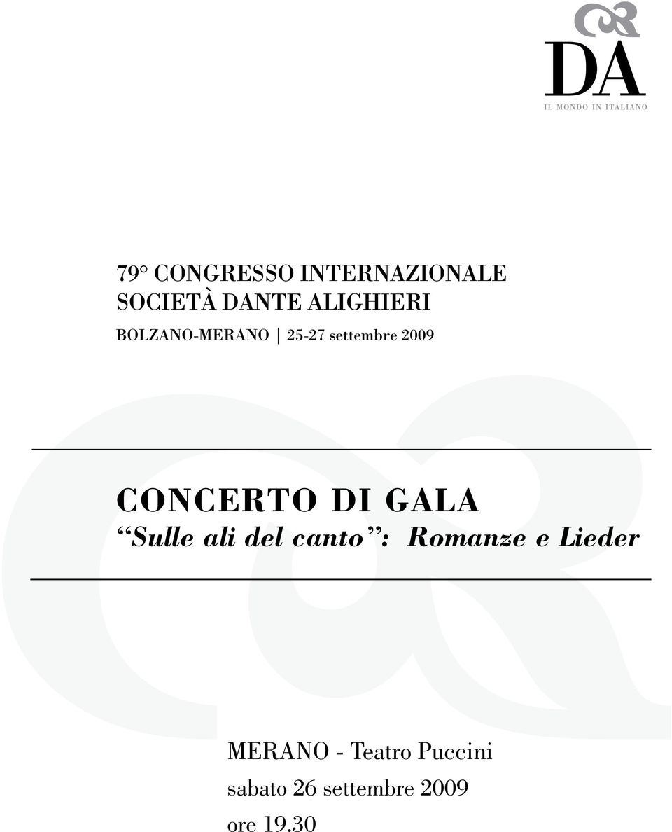 Concerto di gala Sulle ali del canto : Romanze e