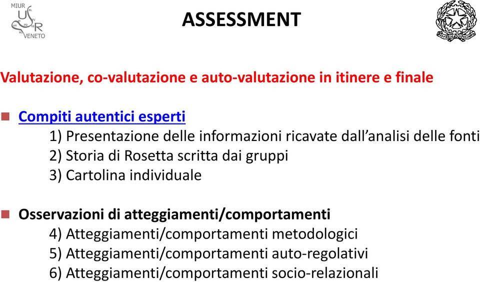 gruppi 3) Cartolina individuale Osservazioni di atteggiamenti/comportamenti 4)