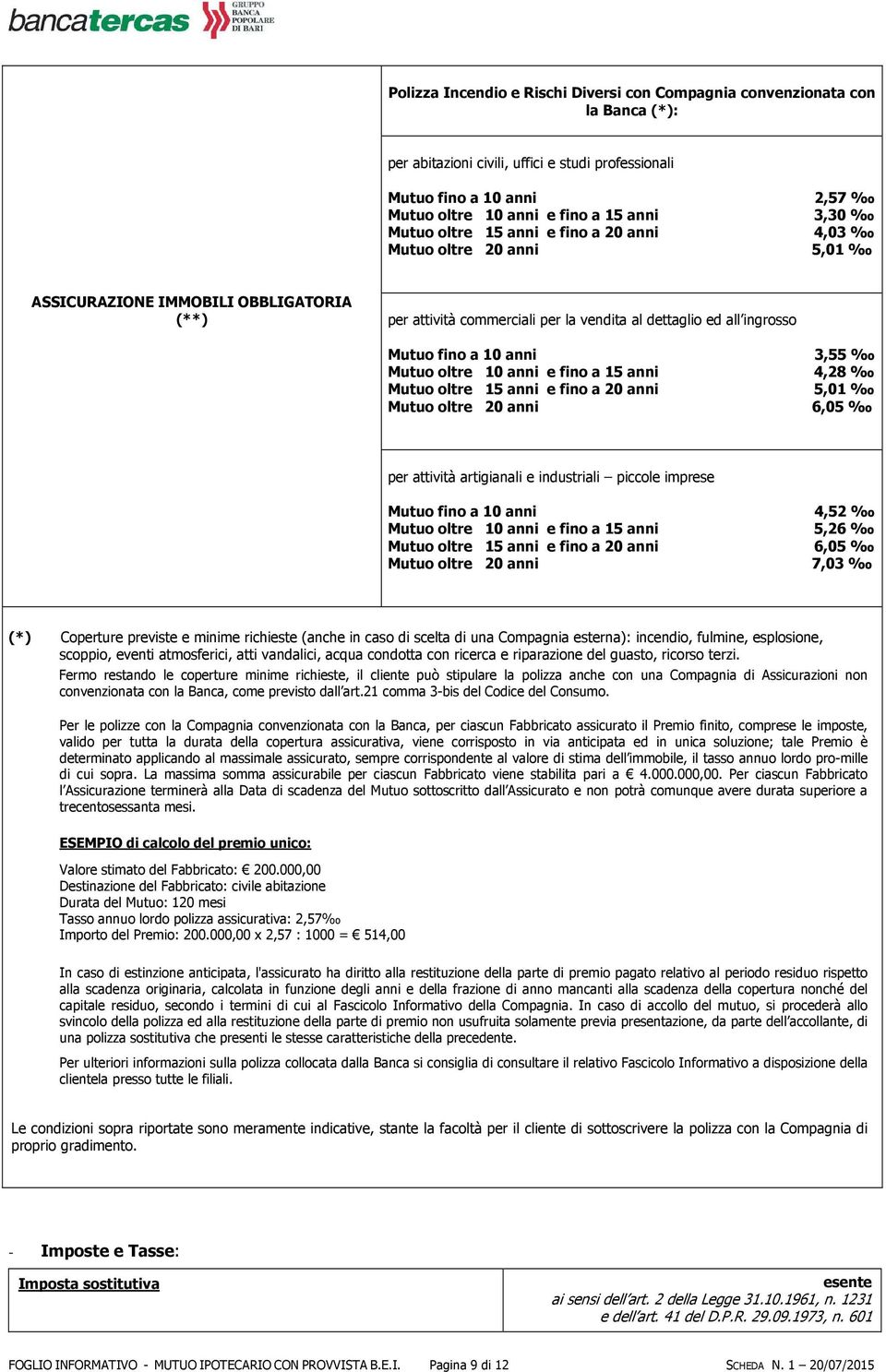 3,55 Mutuo oltre 10 anni e fino a 15 anni 4,28 Mutuo oltre 15 anni e fino a 20 anni 5,01 Mutuo oltre 20 anni 6,05 per attività artigianali e industriali piccole imprese Mutuo fino a 10 anni 4,52