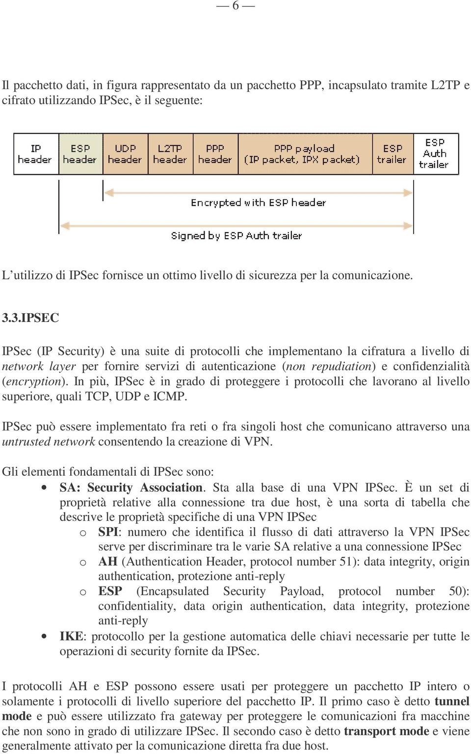 3.IPSEC IPSec (IP Security) è una suite di protocolli che implementano la cifratura a livello di network layer per fornire servizi di autenticazione (non repudiation) e confidenzialità (encryption).