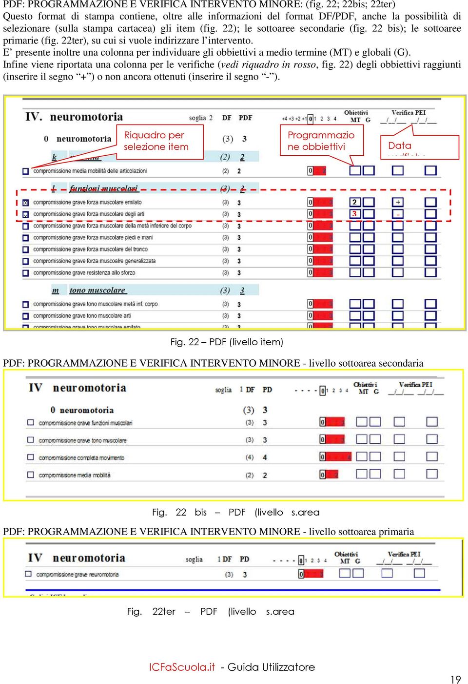 22); le sottoaree secondarie (fig. 22 bis); le sottoaree primarie (fig. 22ter), su cui si vuole indirizzare l intervento.