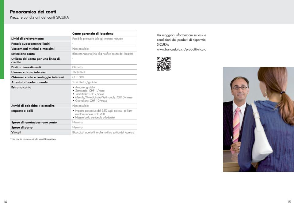 interessi 360/360 Per maggiori informazioni su tassi e condizioni dei prodotti di risparmio SICURA: www.bancastato.