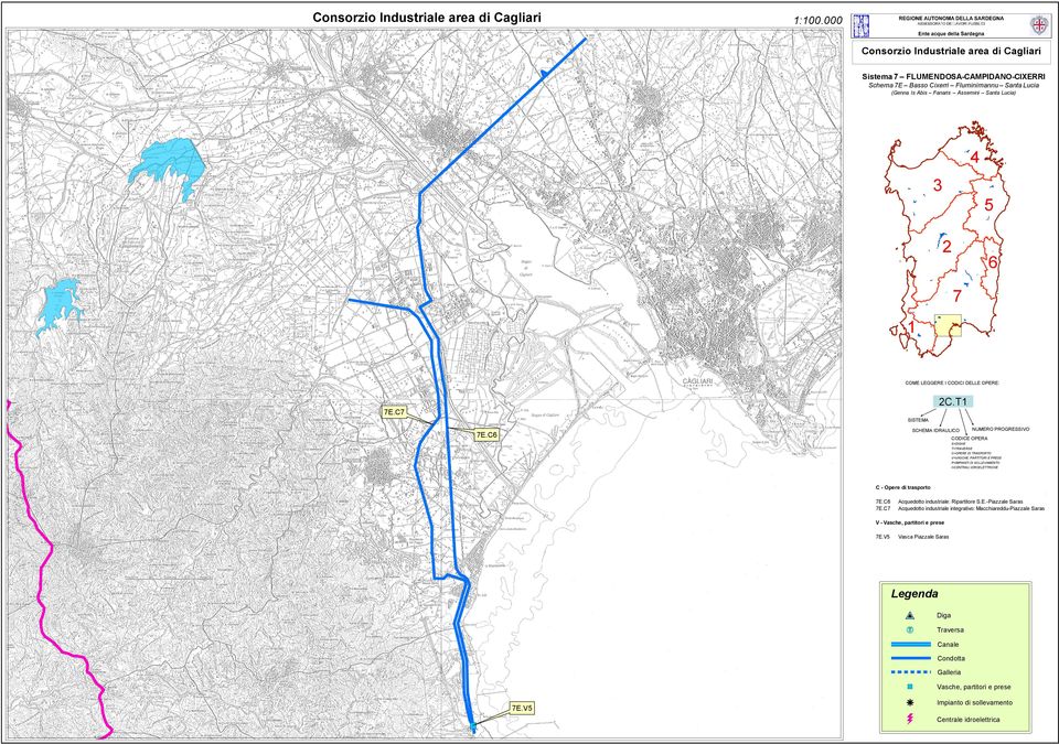 LEGGERE I CODICI DELLE OPERE: 2C.T1 7E.C7 SISTEMA SCHEMA IDRAULICO 7E.