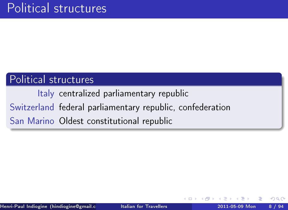 confederation San Marino Oldest constitutional republic Henri-Paul