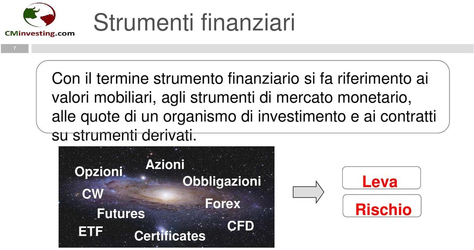 alle quote di un organismo di investimento e ai contratti su strumenti