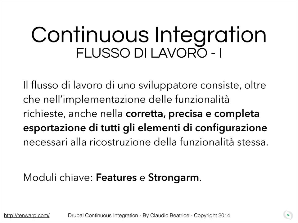 precisa e completa esportazione di tutti gli elementi di configurazione