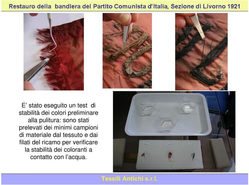 minimi campioni di materiale dal tessuto e dai filati del