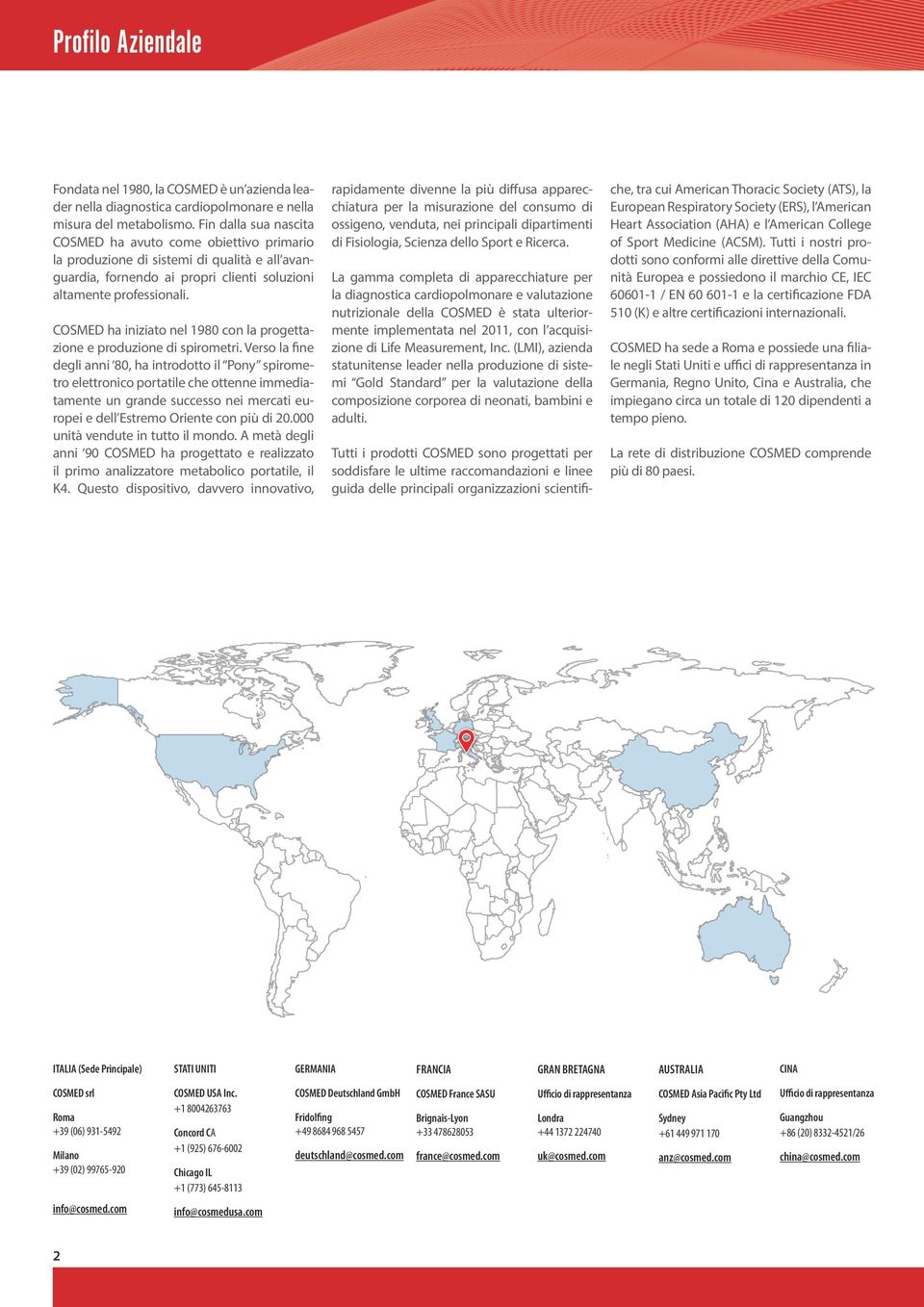 COSMED ha iniziato nel 1980 con la progettazione e produzione di spiroetri.