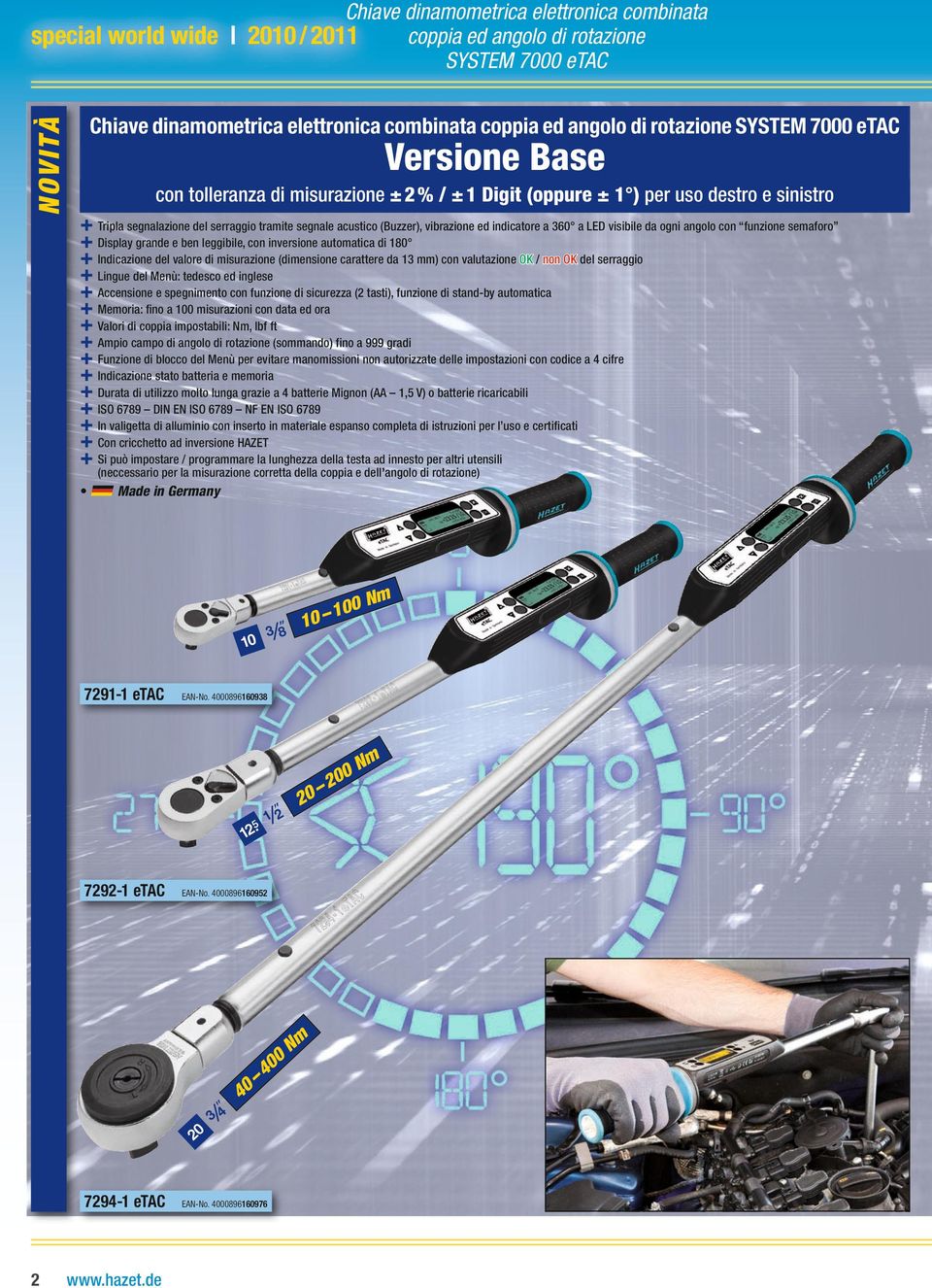 con funzion smaforo + Display grand bn lggibil, con invrsion automatica di 80 + Indicazion dl valor di misurazion (dimnsion carattr da ) con valutazion OK / non OK dl srraggio + Lingu dl Mnù: tdsco d