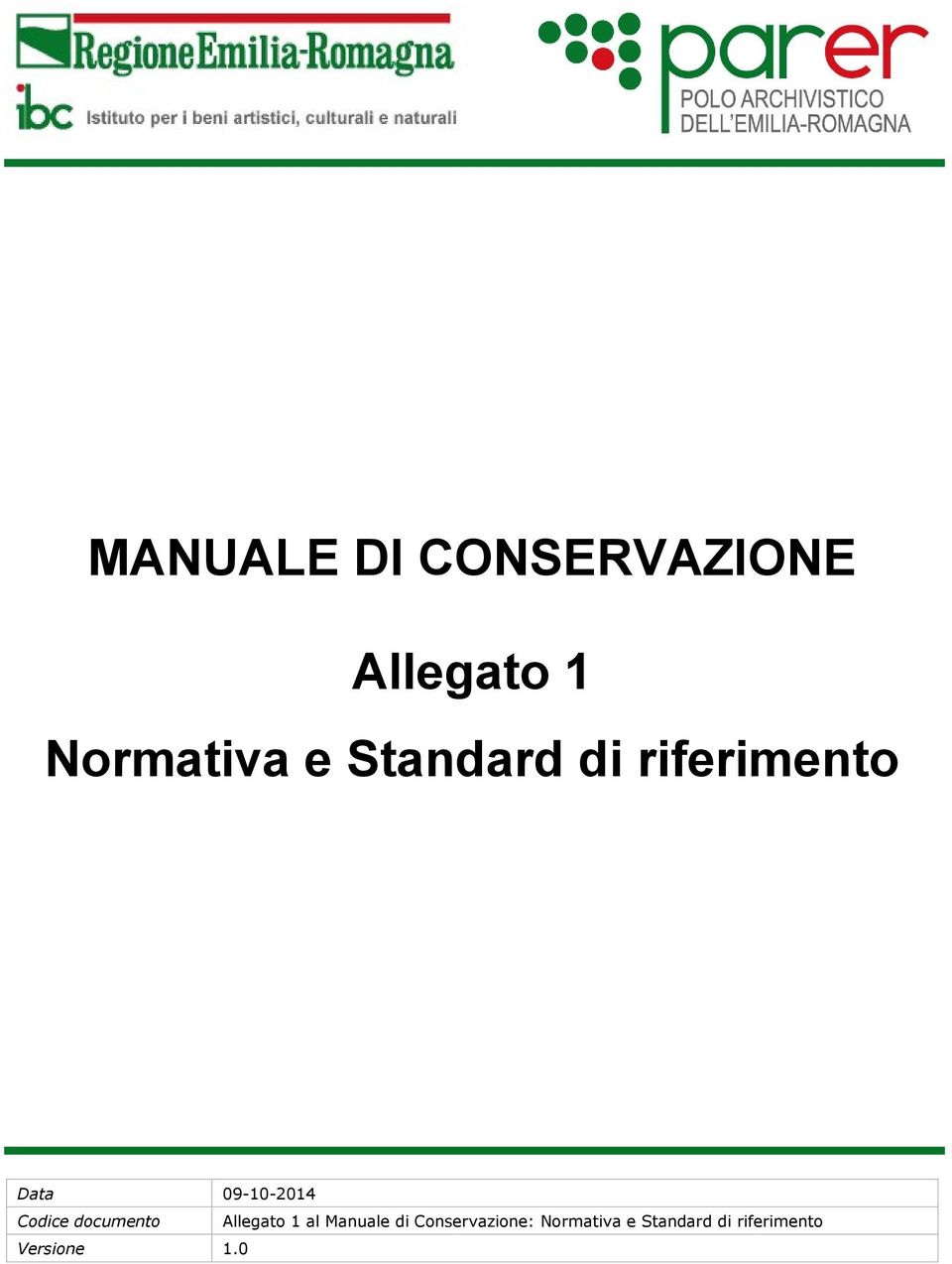 documento Allegato 1 al Manuale di