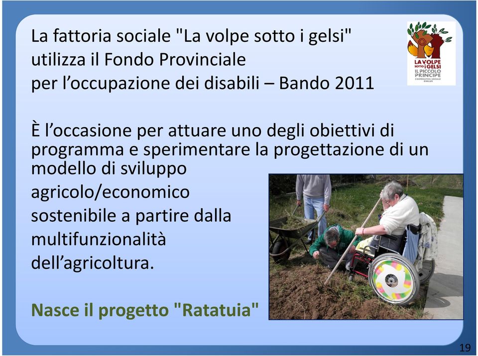 programma e sperimentare la progettazione di un modello di sviluppo agricolo/economico