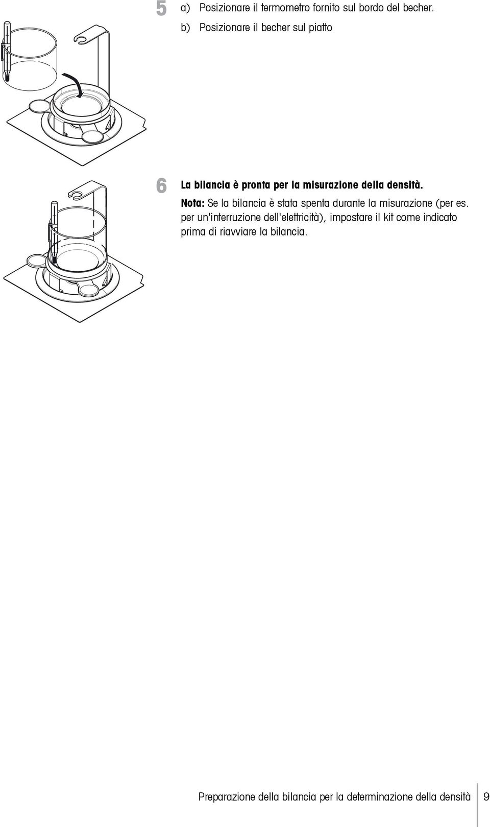 Nota: Se la bilancia è stata spenta durante la misurazione (per es.