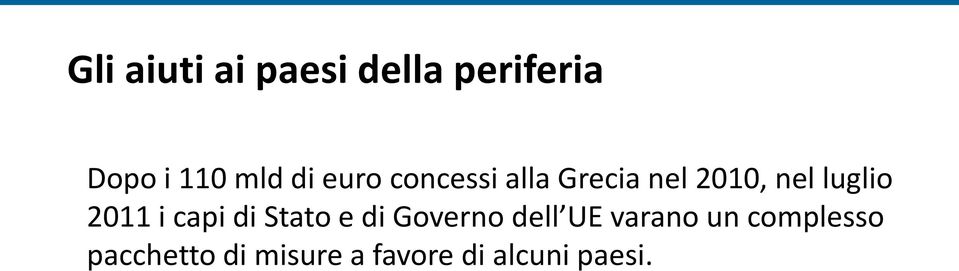 2011 i capi di Stato e di Governo dell UE varano un