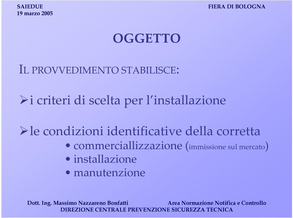 identificative della corretta