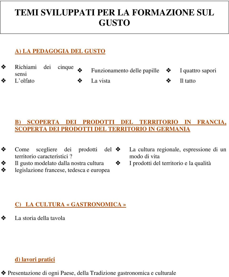 regionale, espressione di un territorio caracteristici?