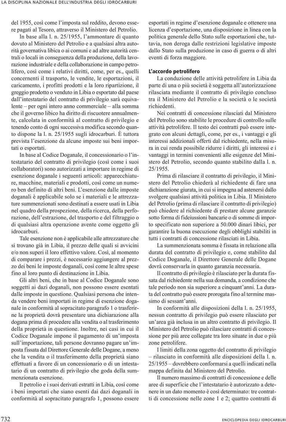 della lavorazione industriale e della collaborazione in campo petrolifero, così come i relativi diritti, come, per es.