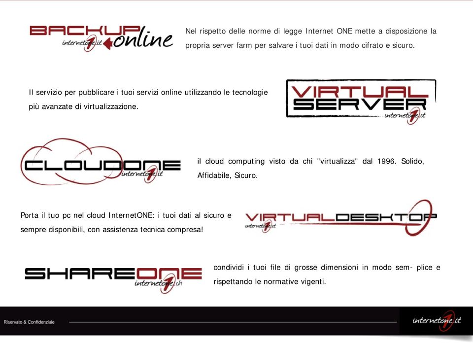 il cloud computing visto da chi "virtualizza" dal 1996. Solido, Affidabile, Sicuro.