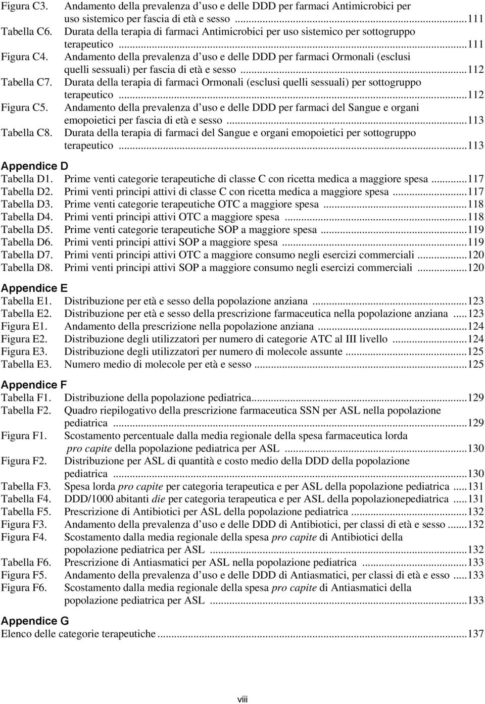 ..111 Andamento della prevalenza d uso e delle DDD per farmaci Ormonali (esclusi quelli sessuali) per fascia di età e sesso.