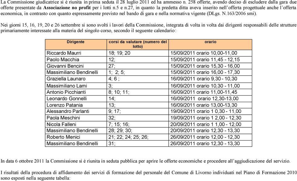 27, in quanto la predetta ditta aveva inserito nell offerta progettuale anche l offerta economica, in contrasto con quanto espressamente previsto nel bando di gara e nella normativa vigente (DLgs. N.