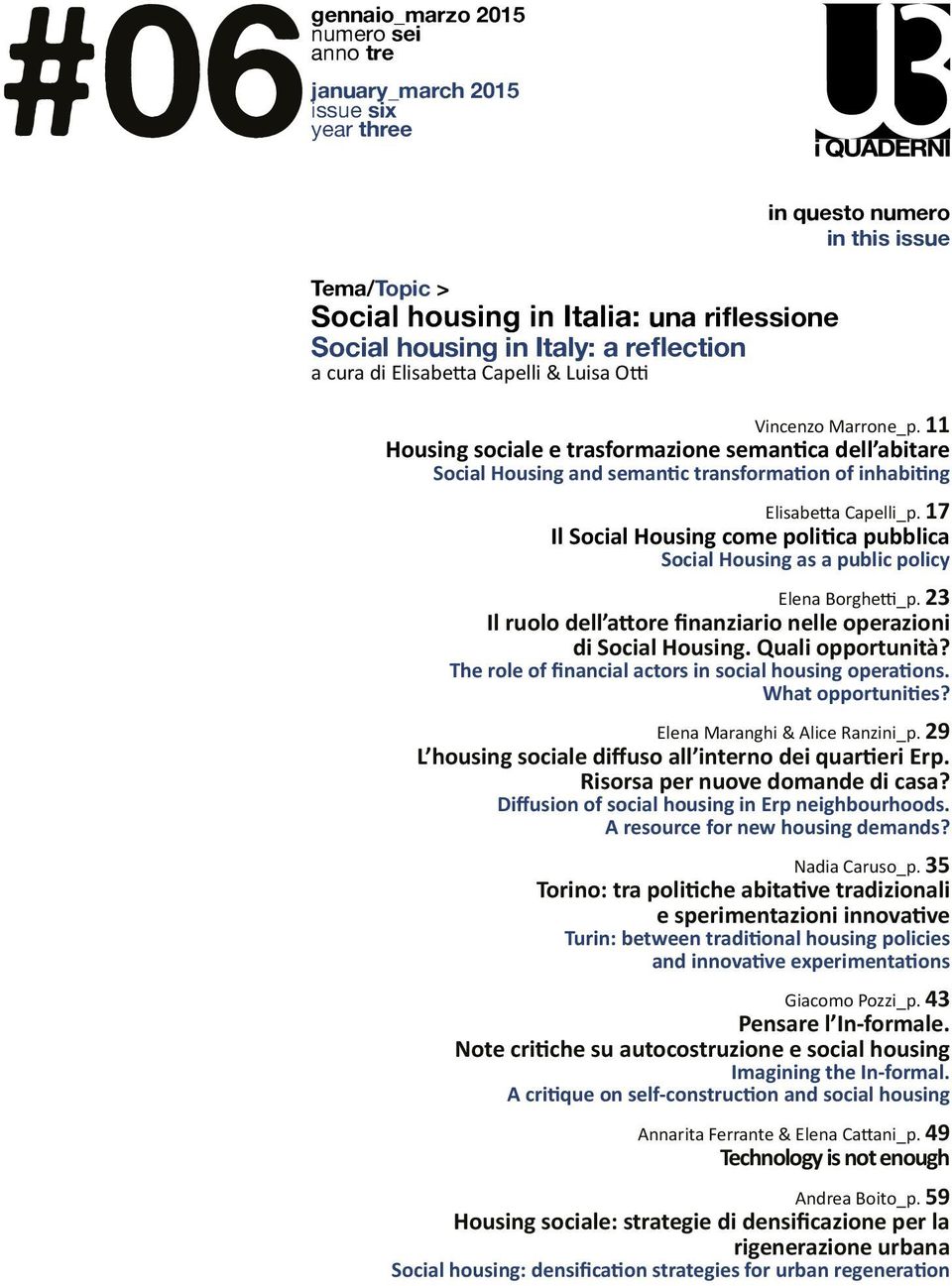 11 Housing sociale e trasformazione semantica dell abitare Social Housing and semantic transformation of inhabiting Elisabetta Capelli_p.