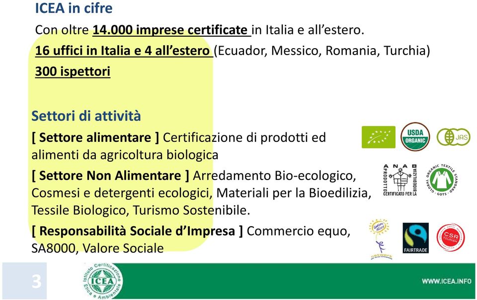 alimentare ] Certificazione di prodotti ed alimenti da agricoltura biologica [ Settore Non Alimentare ] Arredamento