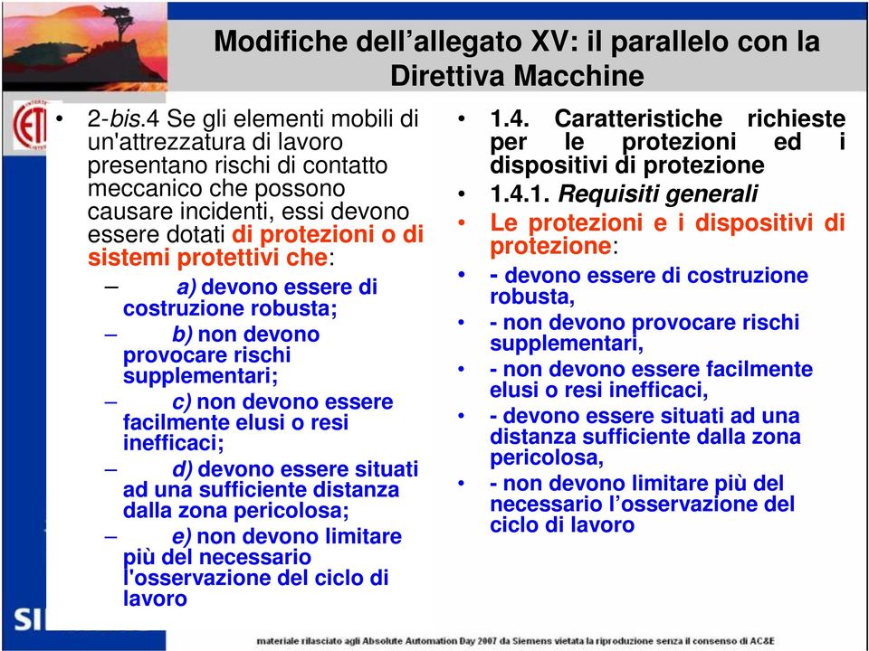 devono essere di costruzione robusta; b) non devono provocare rischi supplementari; c) non devono essere facilmente elusi o resi inefficaci; d) devono essere situati ad una sufficiente distanza dalla