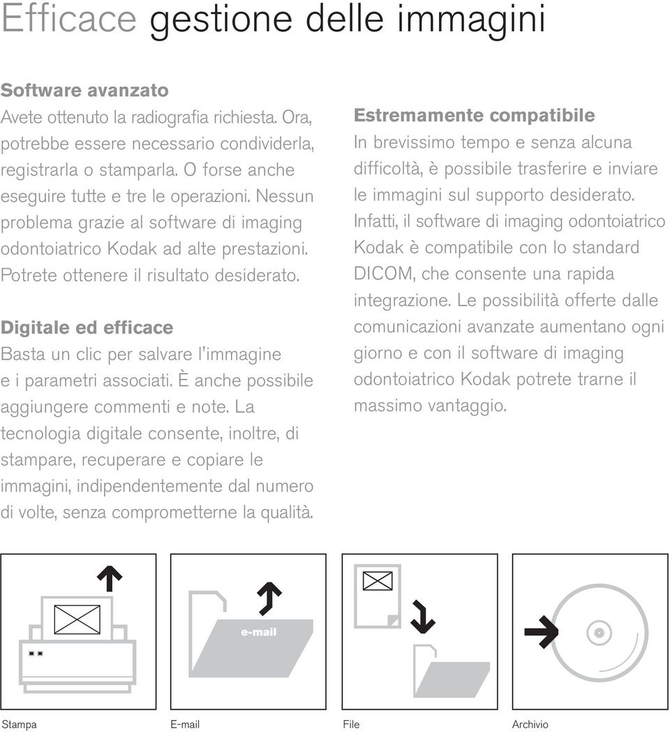 Digitale ed efficace Basta un clic per salvare l'immagine e i parametri associati. È anche possibile aggiungere commenti e note.