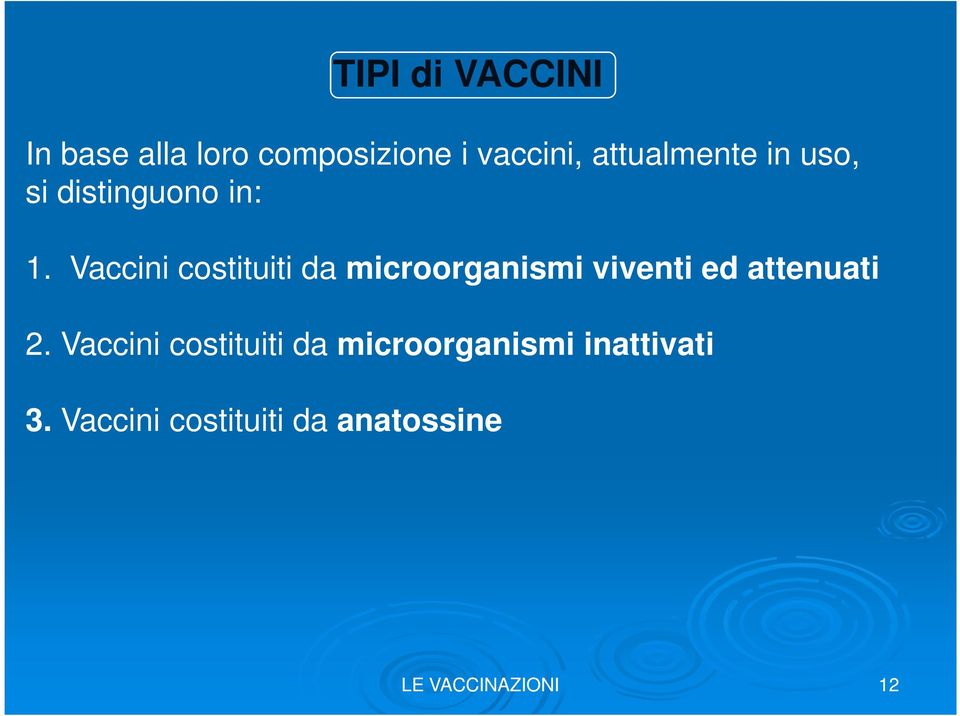 Vaccini costituiti da microorganismi viventi ed attenuati 2.