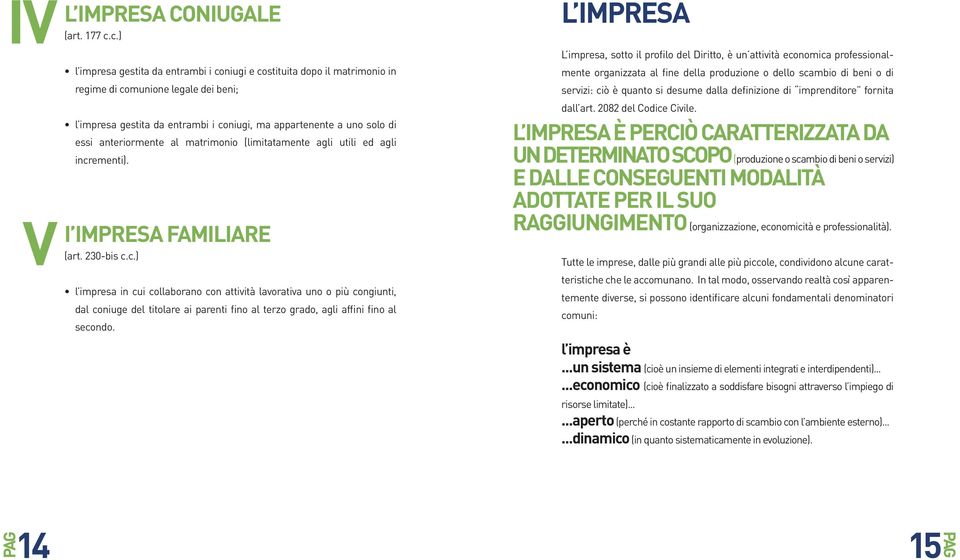 c.) l impresa gestita da entrambi i coniugi e costituita dopo il matrimonio in regime di comunione legale dei beni; l impresa gestita da entrambi i coniugi, ma appartenente a uno solo di essi