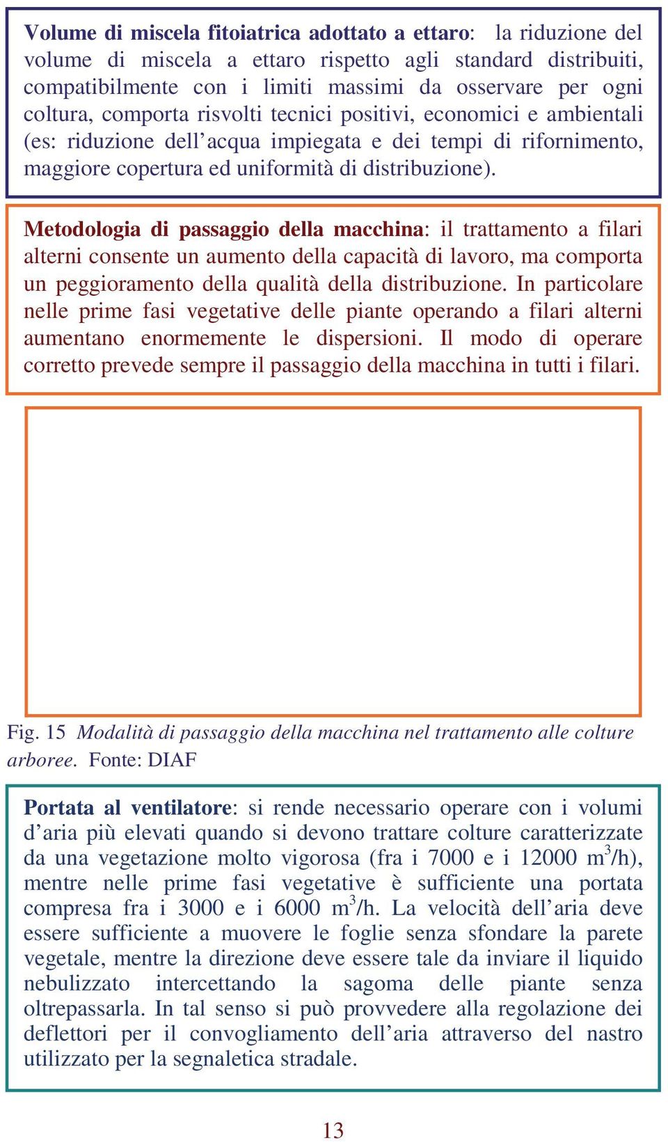 Metodologia di passaggio della macchina: il trattamento a filari alterni consente un aumento della capacità di lavoro, ma comporta un peggioramento della qualità della distribuzione.