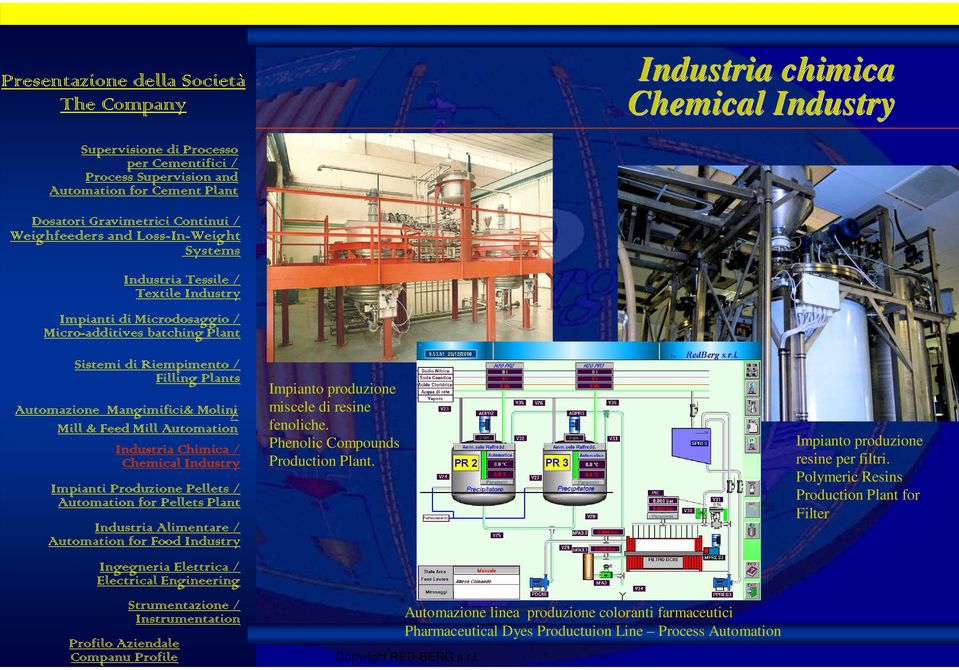 Automazione linea produzione coloranti farmaceutici Pharmaceutical Dyes