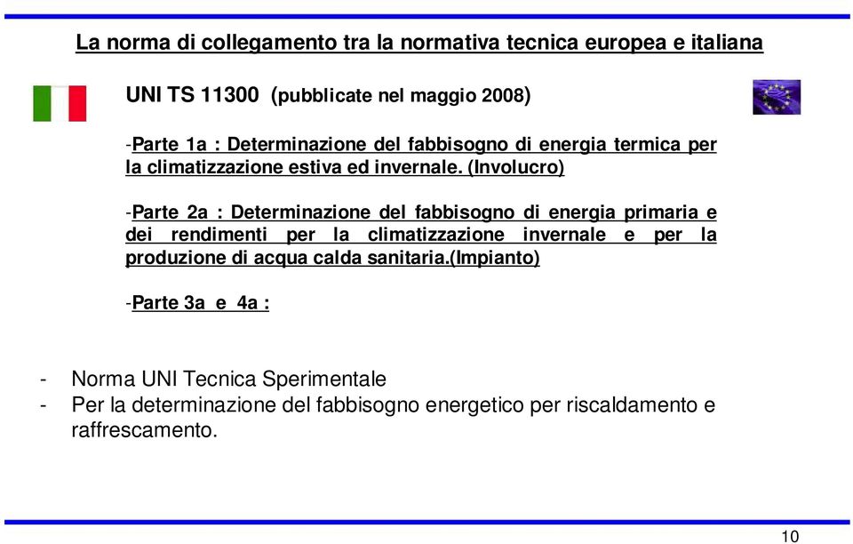 (Involucro) -Parte 2a : Determinazione del fabbisogno di energia primaria e dei rendimenti per la climatizzazione invernale e per la